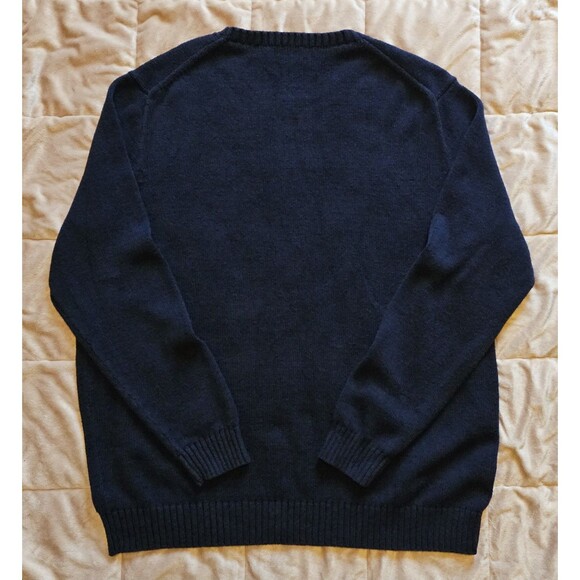 Polo Ralph Lauren Bear Sweater Knit Mens 3XL P Wing Navy Blue Preppy Varsity - Picture 6 of 6